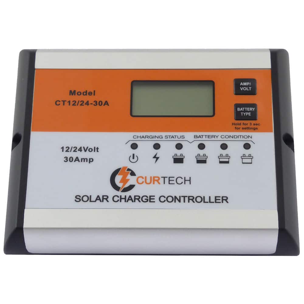 Curtech 30A 12V/24V LCD Solar Charge Controller / Regulator